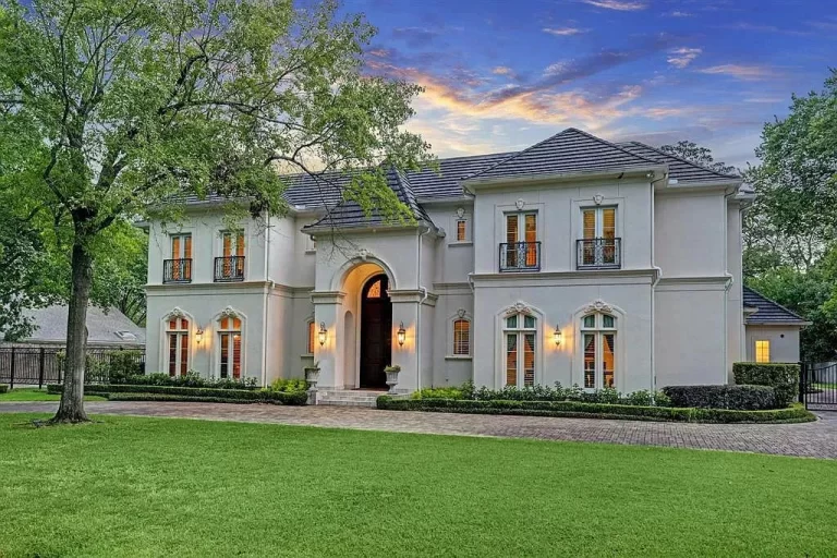Experience Exceptional Living in This Extraordinary French-style Home in Piney Point Village, Houston
