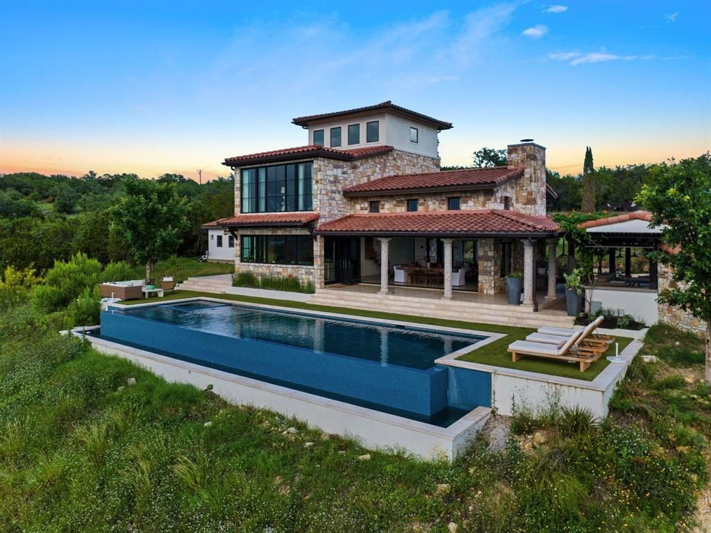 Captivating blend of modern and rustic italian farmhouse retreat in scenic hill country spicewood now available for 3. 2 million 37