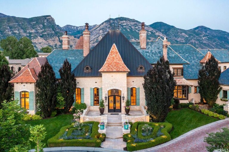 Captivating French-Inspired Estate: A Timeless Masterpiece in Utah’s Heart, Offered at $7.8 Million
