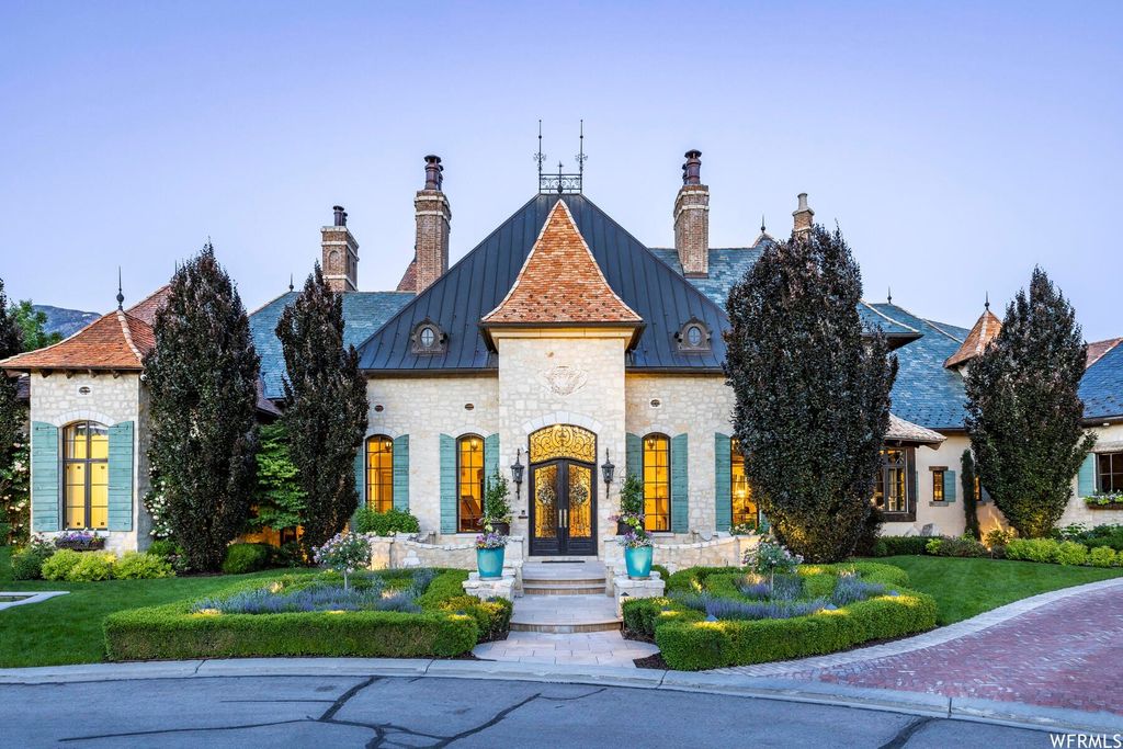 Captivating french inspired estate a timeless masterpiece in utahs heart offered at 7. 8 million 48