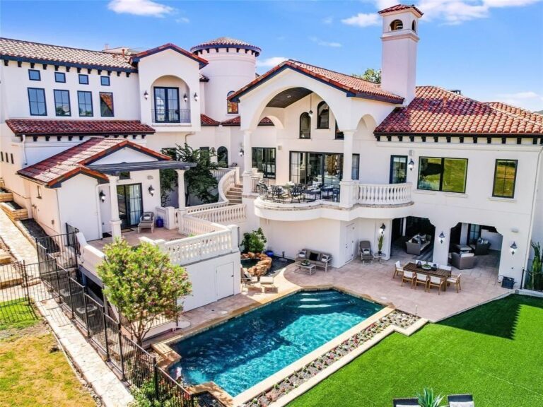 Captivating Mediterranean-Santa Barbara Style Residence with Marina Views in Austin, Texas Priced at $4,848,350