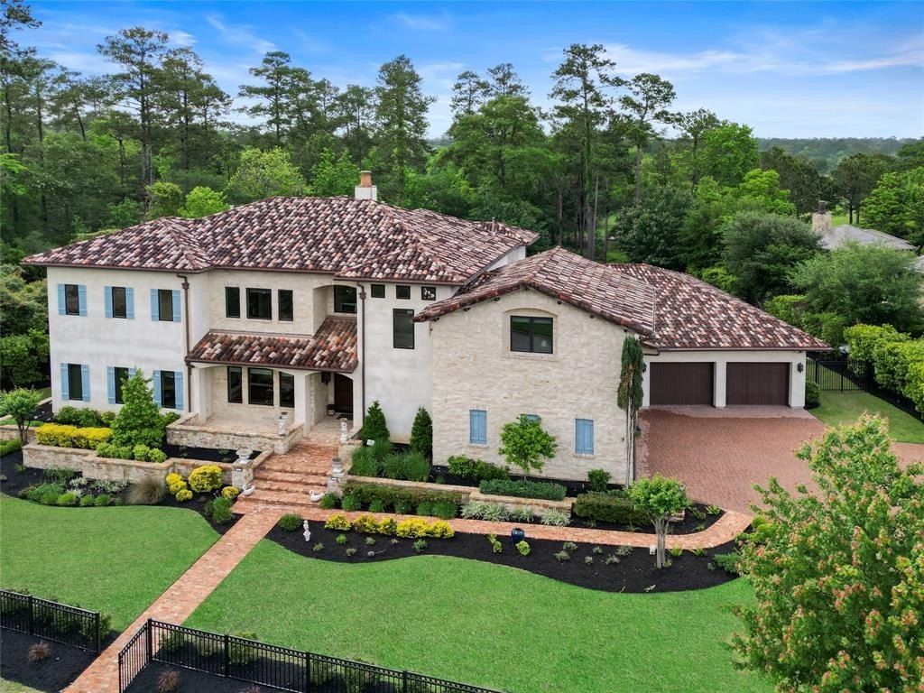 Enchanting gated estate seamlessly blends modern elegance with tuscan charm in the woodlands, texas priced at $3. 395 million