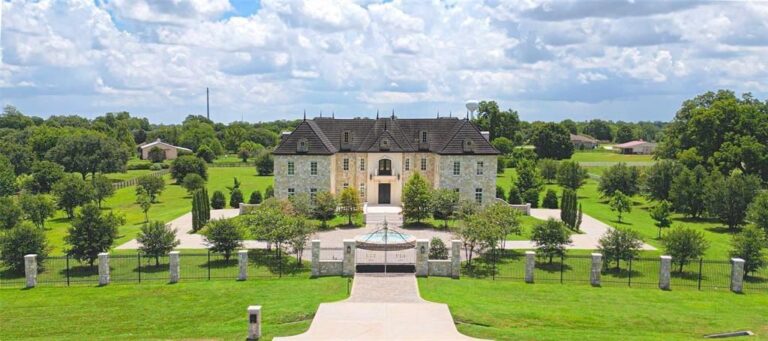French Estate in Richmond Showcasing Expert Craftsmanship in Concrete, Steel, and Stone Priced at $2.999 Million