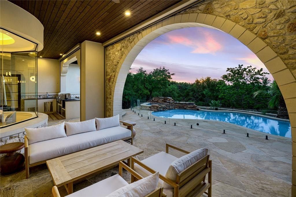 Mediterranean villa with resort-like backyard, sparkling pool, and spa in austin, texas listed for $5. 7 million