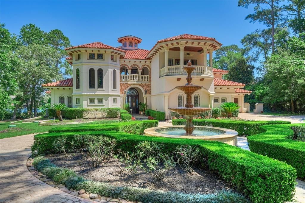 Mediterranean waterfront villa on lake conroe in montgomery asking 4. 495 million 1