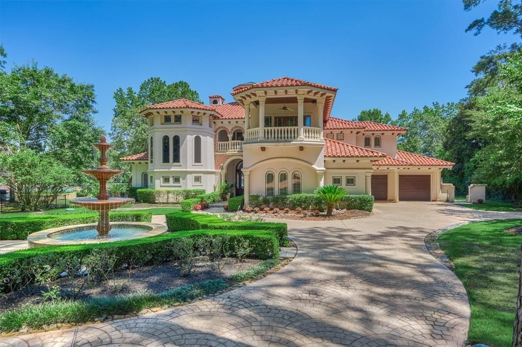 Mediterranean waterfront villa on lake conroe in montgomery asking 4. 495 million 4