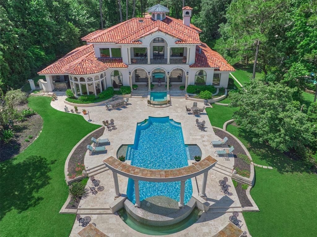 Mediterranean waterfront villa on lake conroe in montgomery asking 4. 495 million 5