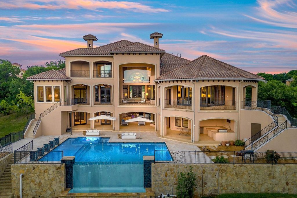 Quintessential lakefront luxury breathtaking residence in lewisville with panoramic views asking 4. 5 million 2