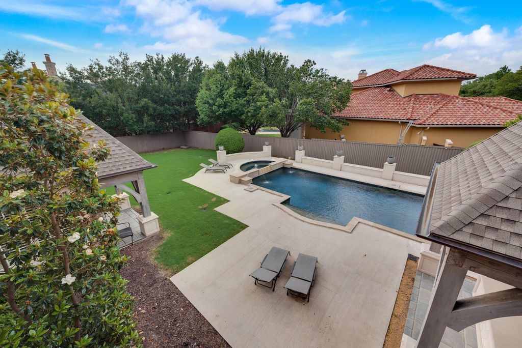 Sophisticated european-style estate with resort-style pool on expansive corner lot in frisco, texas listed at $2. 95 million