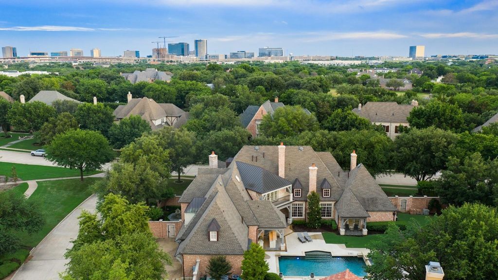 Sophisticated european-style estate with resort-style pool on expansive corner lot in frisco, texas listed at $2. 95 million