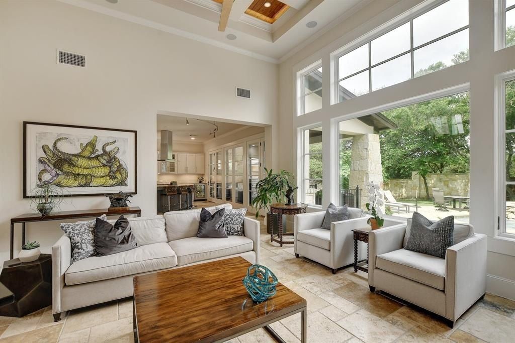 Stunning home in austin with abundant natural light and breathtaking backyard views priced at 2. 495 million 8