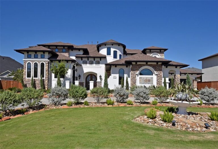 Architectural Harmony: Stucco, Stone, and Brick Blend Seamlessly in This Breathtaking Cypress Estate Listed at $2.35 Million