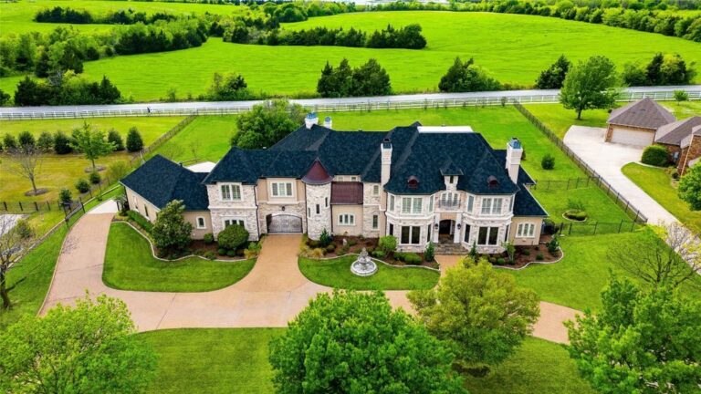 French-Inspired Estate with Breathtaking Countryside Sunsets in Rockwall Offered at $2.275 Million