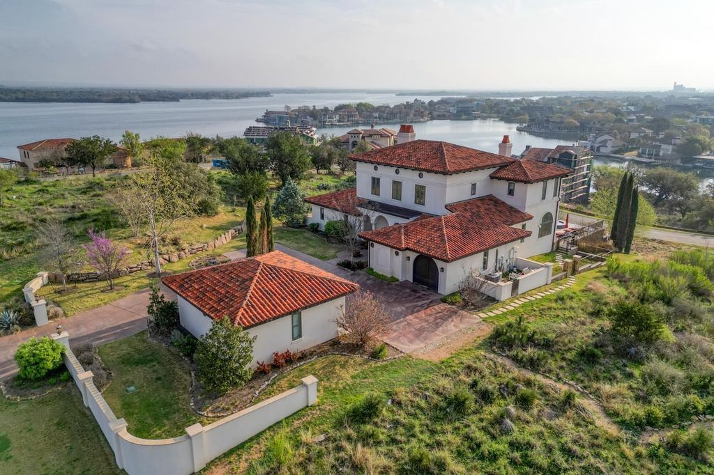 Majestic mediterranean retreat in horseshoe bay offers scenic views of lake lbj listed at 3. 4 million 2