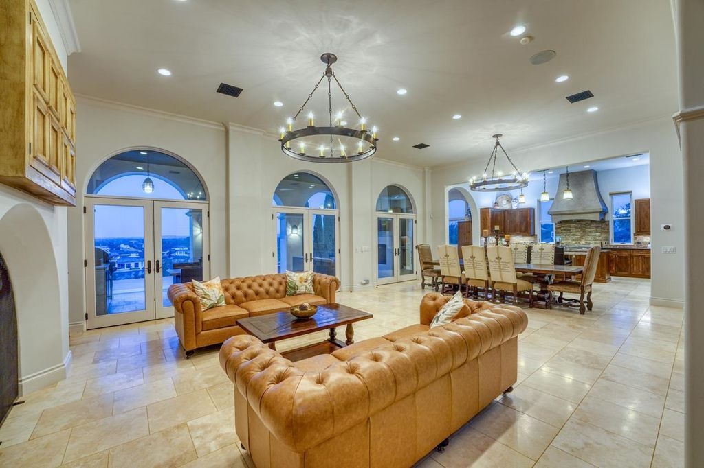 Majestic mediterranean retreat in horseshoe bay offers scenic views of lake lbj listed at 3. 4 million 9