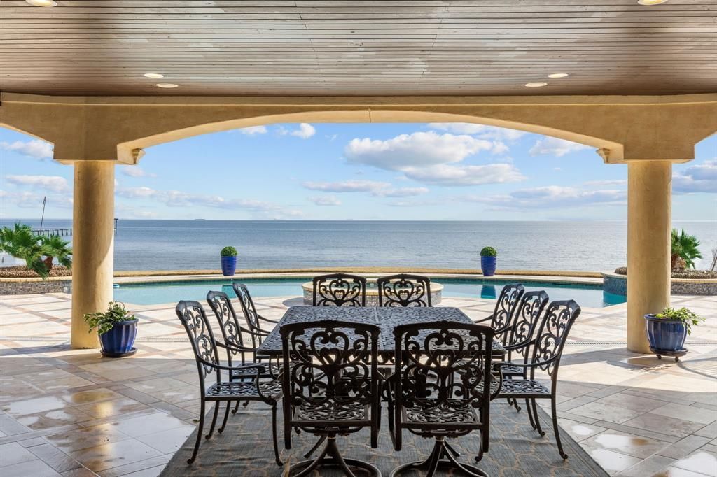 Casa bahia masterfully curated waterfront oasis with panoramic views of galveston bay asking for 3. 926 million 3