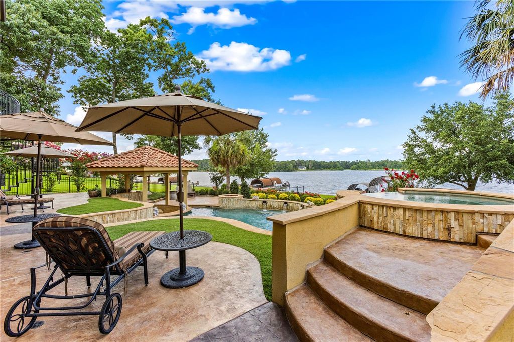 Elegant lakefront living discover this exquisite 4 story estate on lake conroe priced at 3195000 42