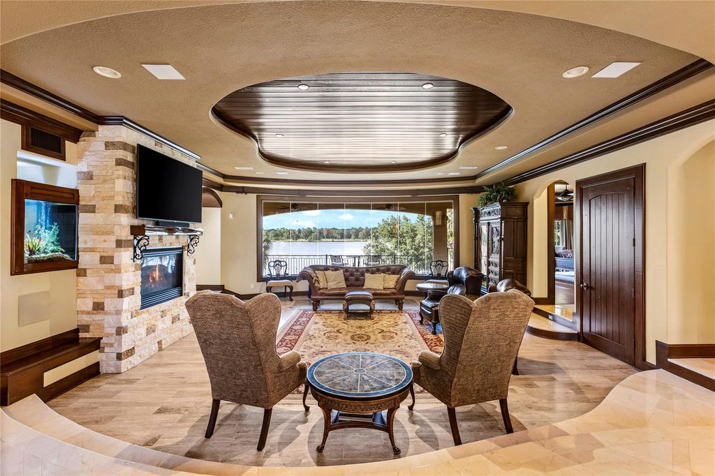 Elegant lakefront living discover this exquisite 4 story estate on lake conroe priced at 3195000 7