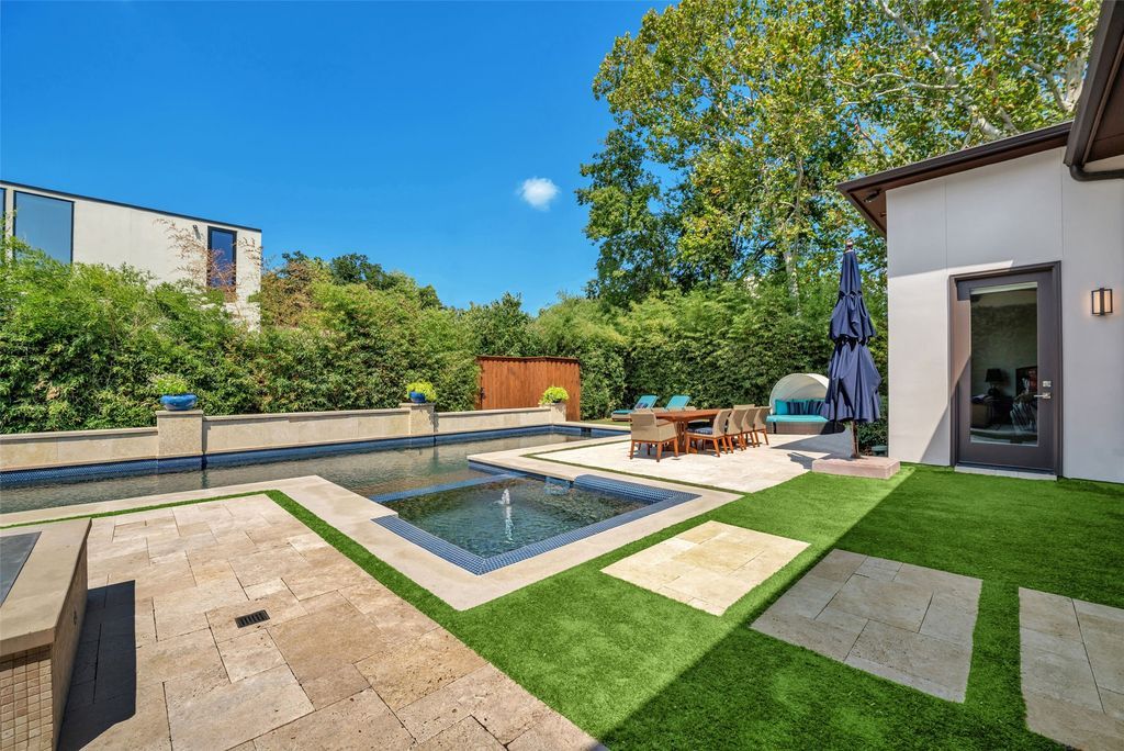 Preston hollow elegance modern mediterranean home with open layout and entertaining amenities for sale at 3. 15 million 15