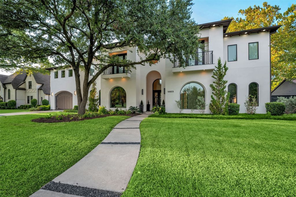 Preston hollow elegance modern mediterranean home with open layout and entertaining amenities for sale at 3. 15 million 32