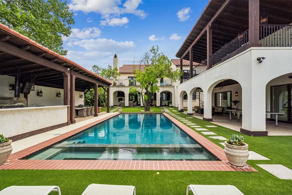 Exquisite spanish hacienda overlooking the trinity river quality construction and luxurious amenities for 4. 85 million 2