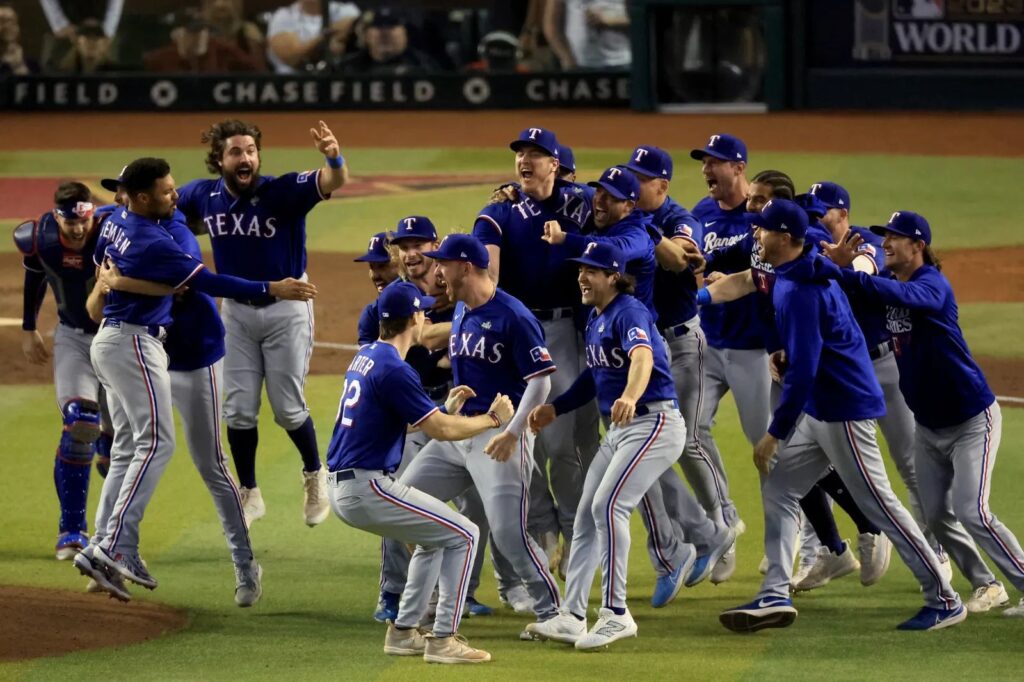 Texas rangers celebrate world series win after beating arizona diamondbacks november 1 2023 result compressed