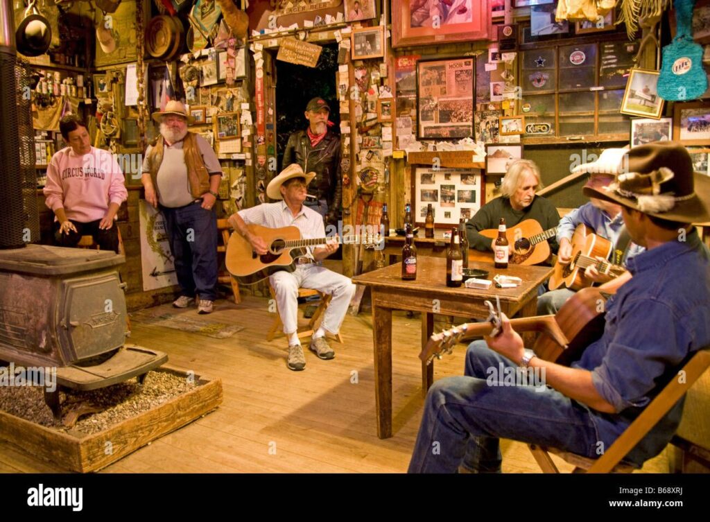 Texas hill country luckenbach general store backroom tavern musician b68xrj result