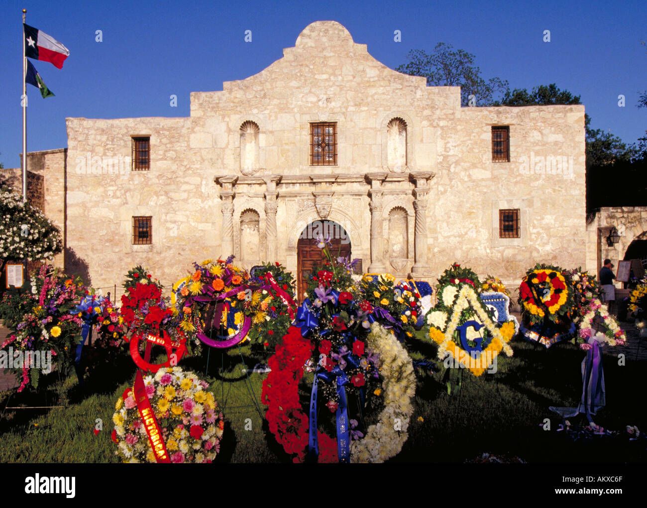 Commemorative wreaths at the alamo at fiesta san antonio texas akxc6f result