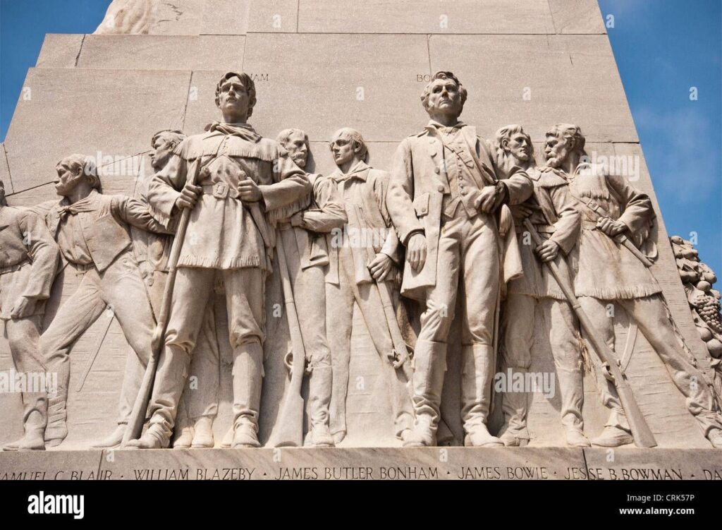 James butler bonham and james bowie statues at cenotaph memorial to crk57p result