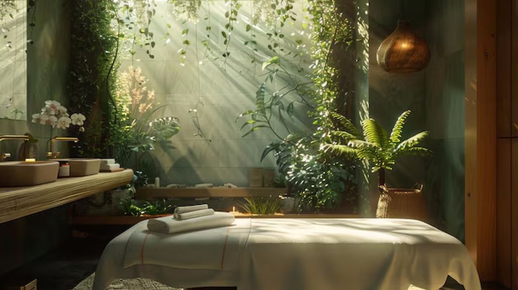 Peaceful spa treatment captured with blend natureinspired imagery 230068 38157 result