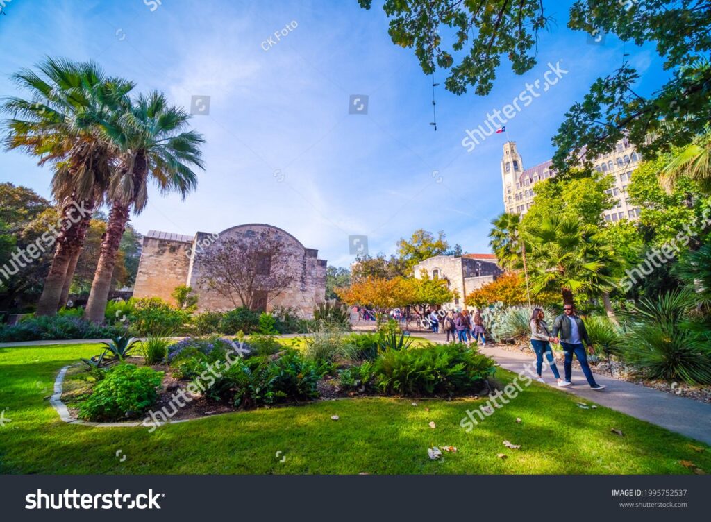 Stock photo san antonio texas usa november tourists visit in front of the mission alamo texas usa 1995752537 result