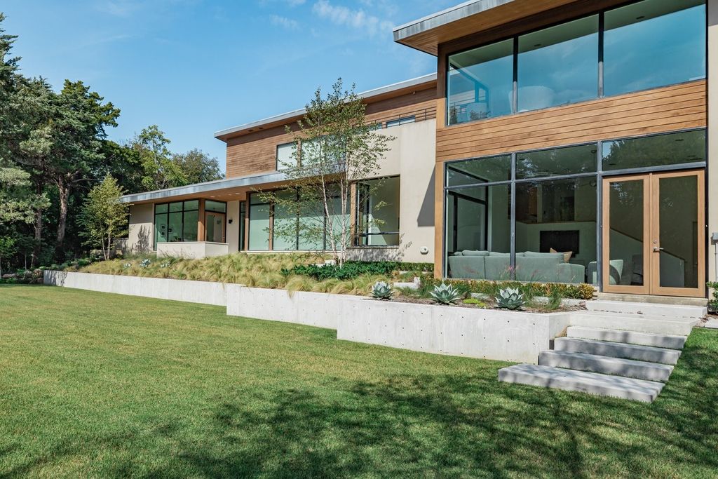 Old preston hollow gem custom modern estate with creekside privacy and tranquility listed for 8. 75 million 35