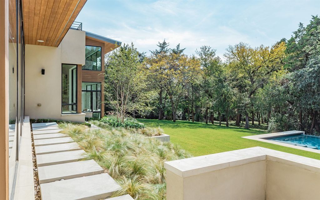 Old preston hollow gem custom modern estate with creekside privacy and tranquility listed for 8. 75 million 36