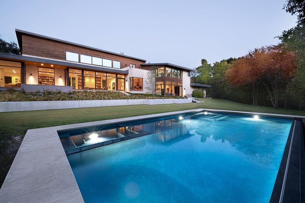 Old preston hollow gem custom modern estate with creekside privacy and tranquility listed for 8. 75 million 40